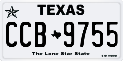 TX license plate CCB9755