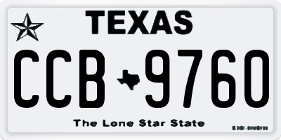 TX license plate CCB9760
