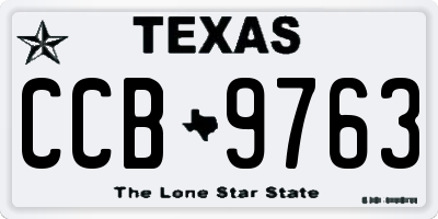 TX license plate CCB9763