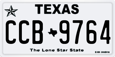 TX license plate CCB9764