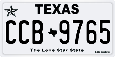 TX license plate CCB9765