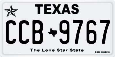 TX license plate CCB9767