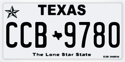 TX license plate CCB9780