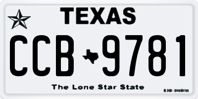 TX license plate CCB9781