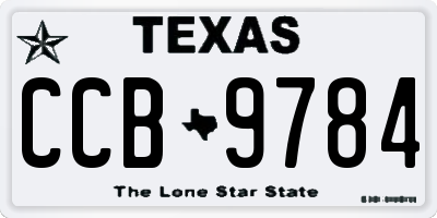 TX license plate CCB9784