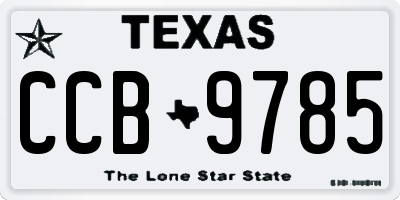 TX license plate CCB9785