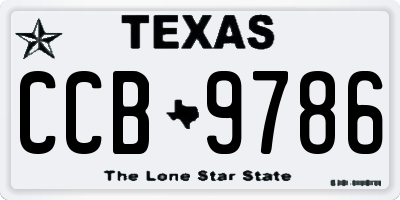 TX license plate CCB9786
