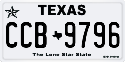 TX license plate CCB9796