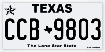 TX license plate CCB9803
