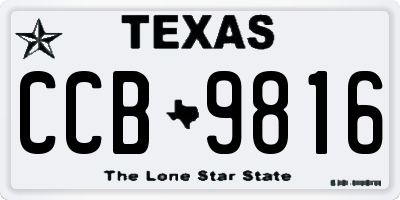 TX license plate CCB9816