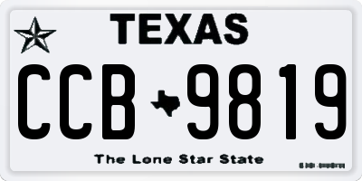 TX license plate CCB9819