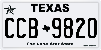TX license plate CCB9820