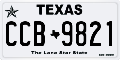 TX license plate CCB9821