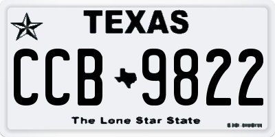 TX license plate CCB9822