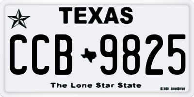 TX license plate CCB9825