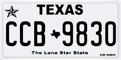 TX license plate CCB9830