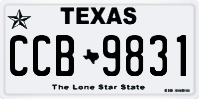 TX license plate CCB9831