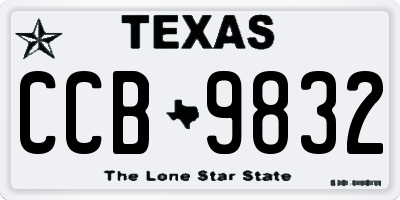 TX license plate CCB9832