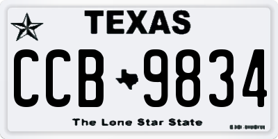TX license plate CCB9834