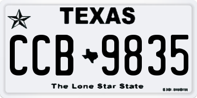 TX license plate CCB9835