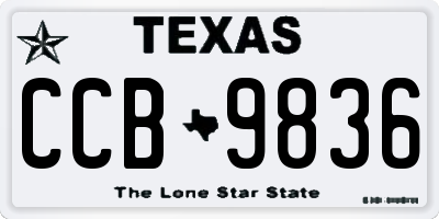 TX license plate CCB9836