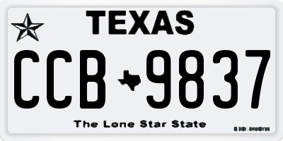 TX license plate CCB9837
