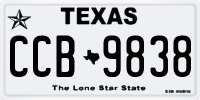 TX license plate CCB9838