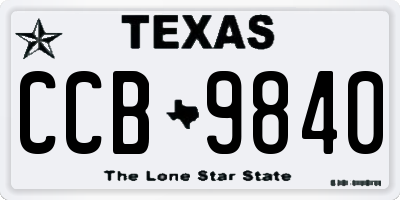 TX license plate CCB9840
