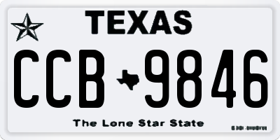 TX license plate CCB9846
