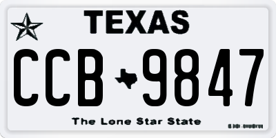TX license plate CCB9847