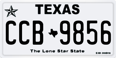 TX license plate CCB9856