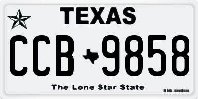 TX license plate CCB9858