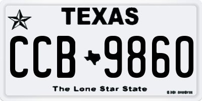 TX license plate CCB9860