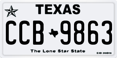 TX license plate CCB9863