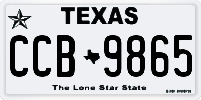 TX license plate CCB9865