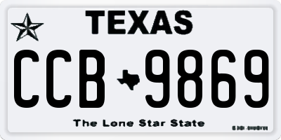 TX license plate CCB9869