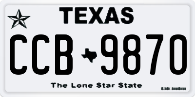 TX license plate CCB9870