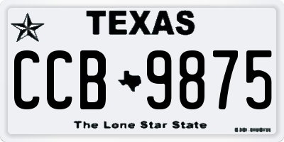 TX license plate CCB9875