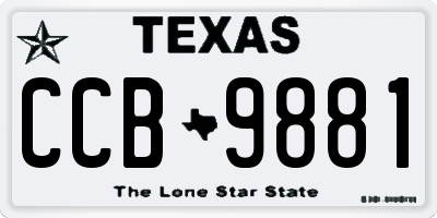 TX license plate CCB9881