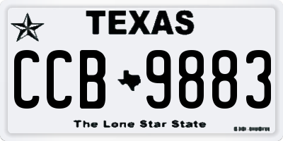 TX license plate CCB9883