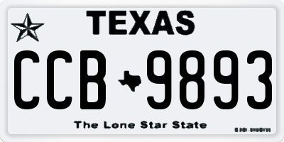 TX license plate CCB9893