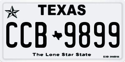 TX license plate CCB9899