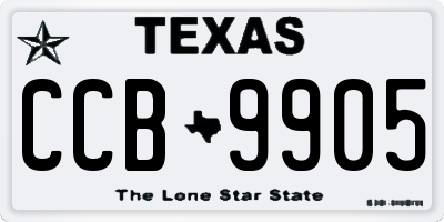 TX license plate CCB9905