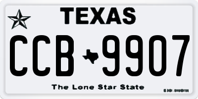 TX license plate CCB9907