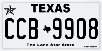 TX license plate CCB9908