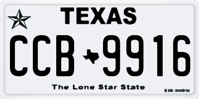 TX license plate CCB9916