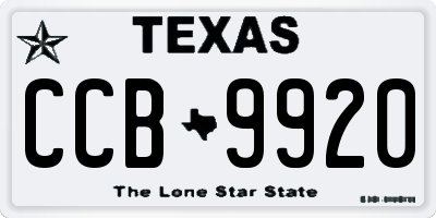 TX license plate CCB9920