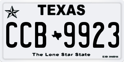 TX license plate CCB9923