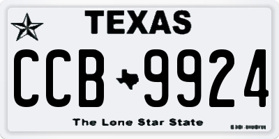 TX license plate CCB9924