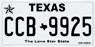 TX license plate CCB9925